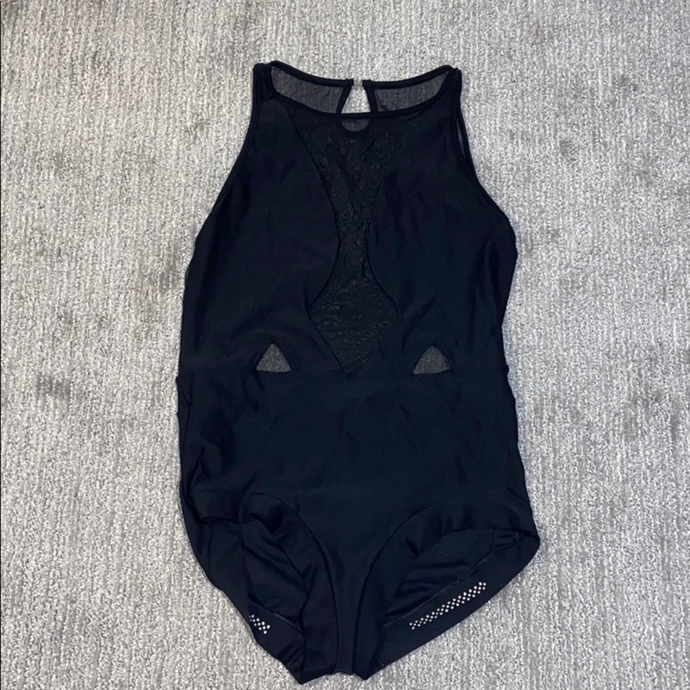 Blue Water Dance Wear Black Leotard